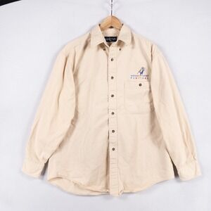 Luna Pier Shirt Mens Large Cream Button Up Embroidered Kentucky Derby Festival